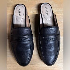 Black Slip-On Mules